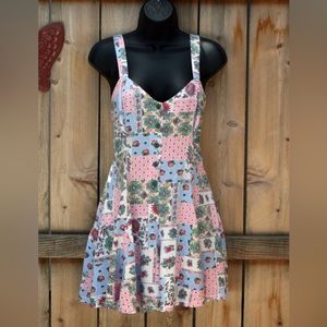 Pastel Flower Romper / 80's 90's Colorful Vintage Sweetheart Romper